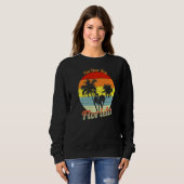 Fat Deer Key Florida Retro Tropical Palm Trees vac Trui (Voorkant volledig)