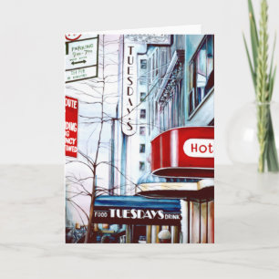 Fat Dinsdag Eve, Wenskaart New York City Kaart