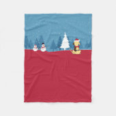 Fat Dog kerstdeken scène Fleece Deken (Voorkant)