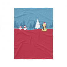 Fat Dog kerstdeken scène