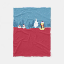 Fat Dog kerstdeken scène Fleece Deken