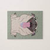 Fat Drooling Cartoon Pug Dog Puzzle Legpuzzel (Horizontaal)