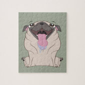 Fat Drooling Cartoon Pug Dog Puzzle Legpuzzel (Verticaal)