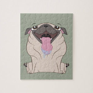 Fat Drooling Cartoon Pug Dog Puzzle Legpuzzel