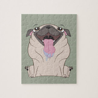Fat Drooling Cartoon Pug Dog Puzzle Legpuzzel