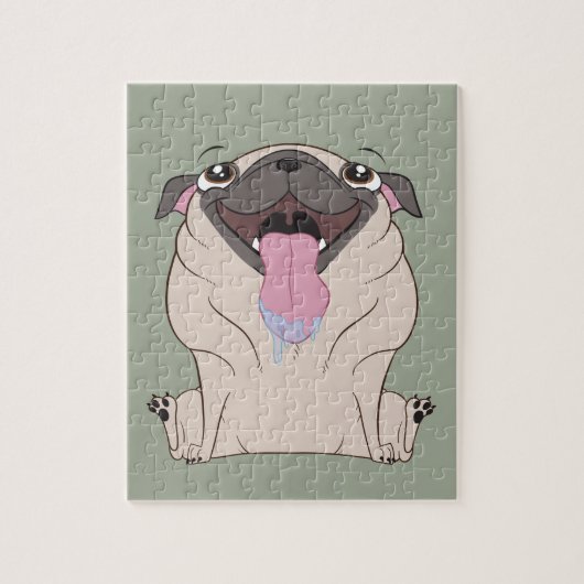 Fat Drooling Cartoon Pug Dog Puzzle Legpuzzel (Verticaal)