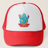 Fat Earth Society Funny Baseball Hat Trucker Pet (Voorkant)