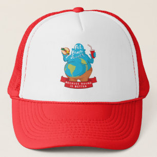 Fat Earth Society Funny Baseball Hat Trucker Pet