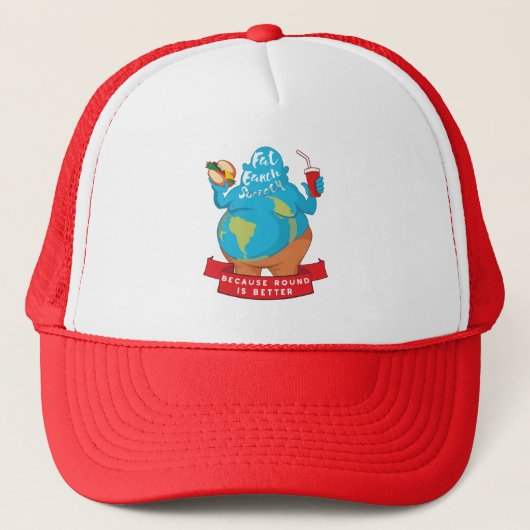 Fat Earth Society Funny Baseball Hat Trucker Pet (Voorkant)