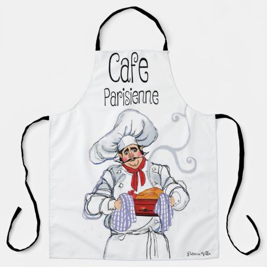 Fat French Chef Cafe Parisienne Gourmet Schort (Voorkant)