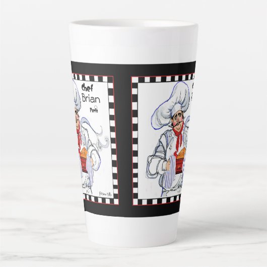 Fat French Chef Latte Mok Art (Voorkant)