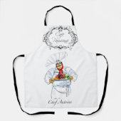 Fat French Chef Serving Gourmet Dinner Paris Cafe Schort (Voorkant)