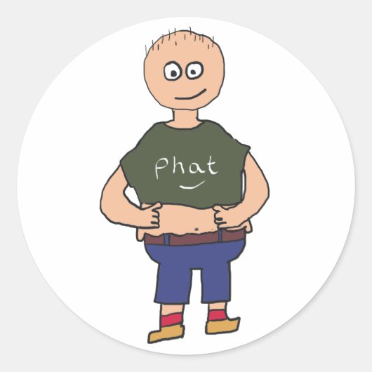 Fat Guy 2 Ronde Sticker (Voorkant)