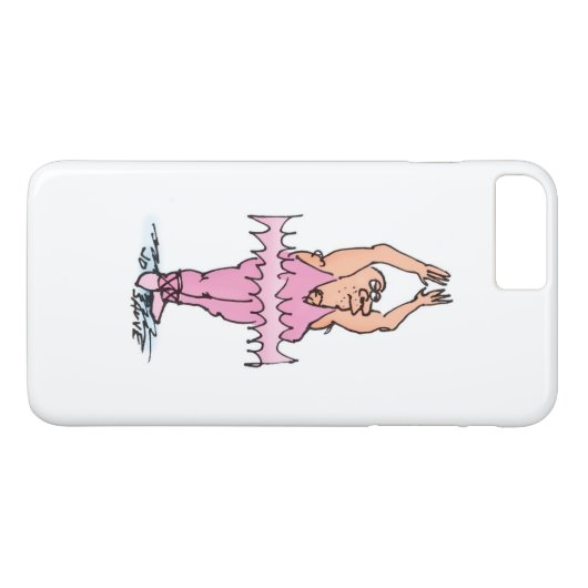 Fat Guy in Pink Tutu Ballet Cartoon Case-Mate iPhone Case (Achterkant (Horizontaal))