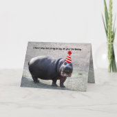 Fat Hippo met Pet Animal Happy Birthday Kaart (Voorkant)