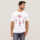 Fat-jongens in roze Tutus Ballet T-Shirt (Voorkant volledig)