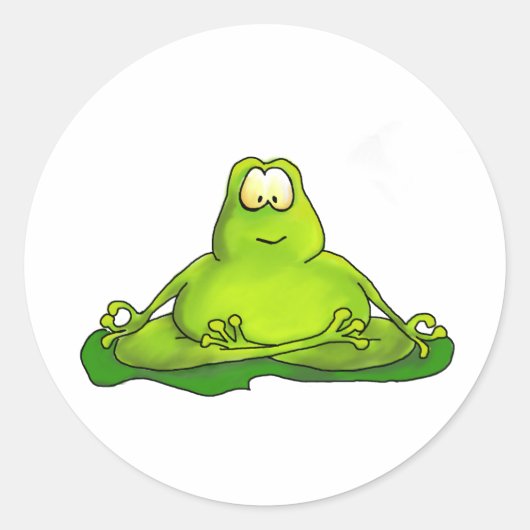 Fat meditatie kikker ronde sticker (Voorkant)