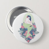 Fat Mermaid Botton Ronde Button 7,6 Cm (Voorkant /achterkant)
