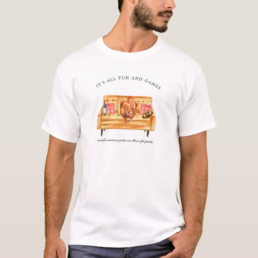 Fat Pants Funny Thanksgiving Turkije T-shirt (Voorkant)