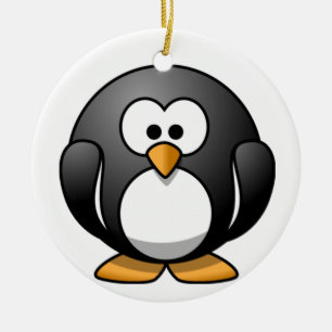 Fat Penguin Cartoon Ornament