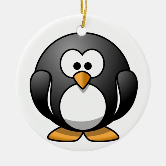 Fat Penguin Cartoon Ornament (Voorkant)