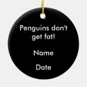 Fat Penguin Cartoon Ornament (Achterkant)