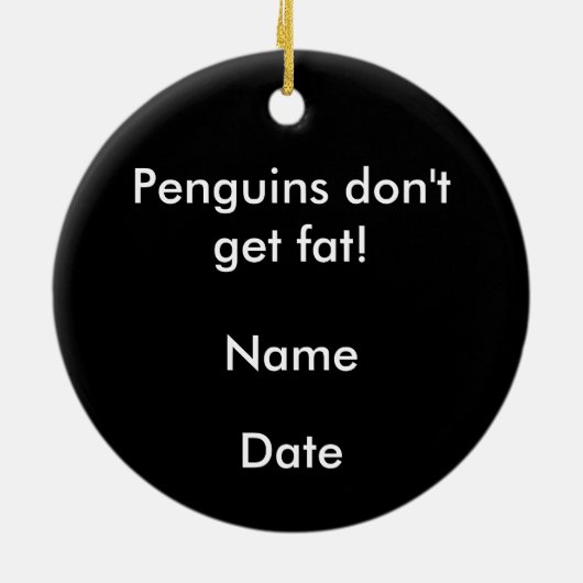 Fat Penguin Cartoon Ornament (Achterkant)