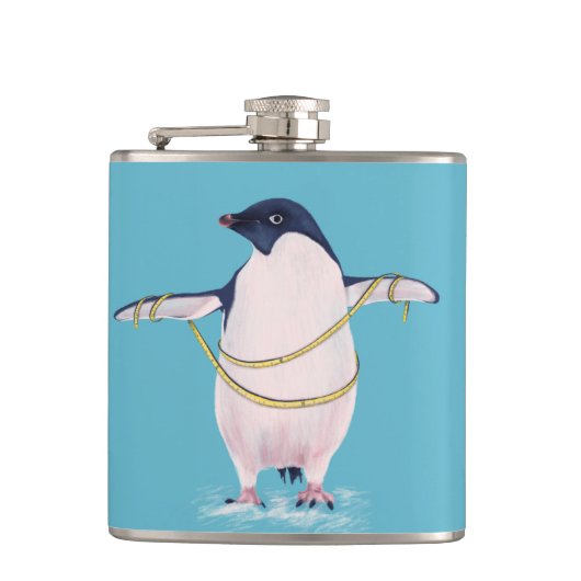 Fat Penguin in Diet Cute Funny Bird Heupfles (Voorkant)