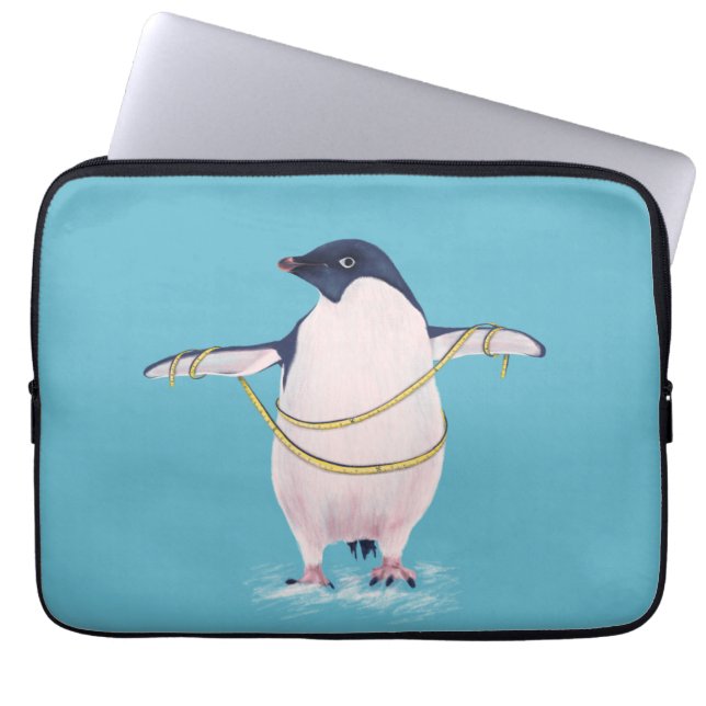 Fat Penguin in Diet Cute Funny Bird Laptop Sleeve (Voorkant)