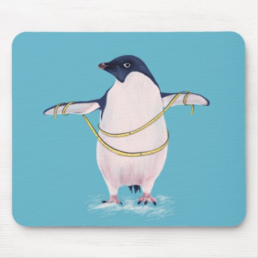 Fat Penguin in Diet Cute Funny Bird Muismat (Voorkant)
