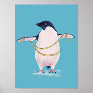 Fat Penguin in Diet Cute Funny Bird Poster