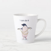 Fat Penguin on Diet Cute Funny Motivatie Latte Mok (Rechts)