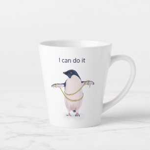 Fat Penguin on Diet Cute Funny Motivatie Latte Mok