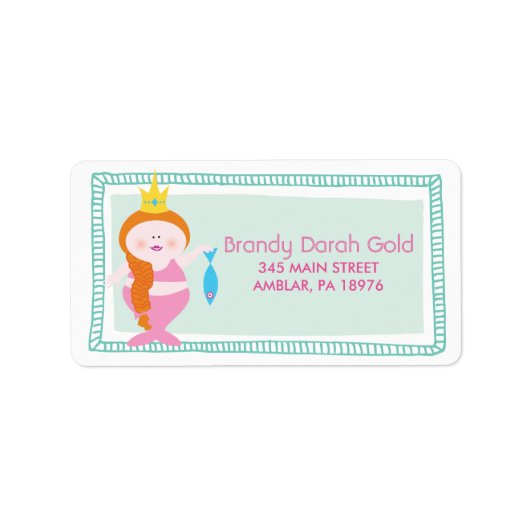 FAT PINK MERMAID Return Address Label (Voorkant)