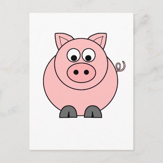 Fat Pink Pig Briefkaart (Voorkant)