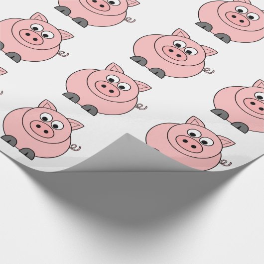 Fat Pink Pig Cadeaupapier (Hoek)