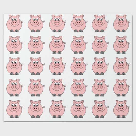 Fat Pink Pig Cadeaupapier (Vlak)