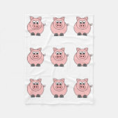 Fat Pink Pig Fleece Deken (Voorkant)