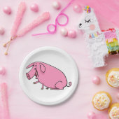 Fat Pink Pig Papieren Bordje (Feest)