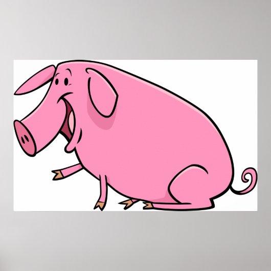 Fat Pink Pig Poster (Voorkant)