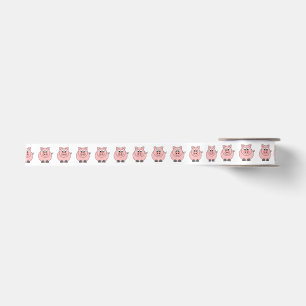 Fat Pink Pig Satijnen Lint