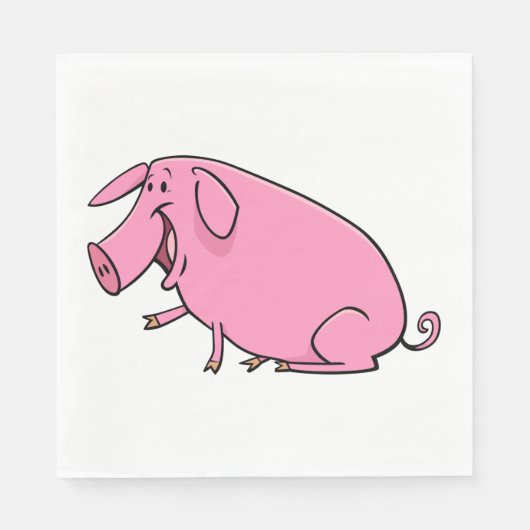 Fat Pink Pig Servet (Voorkant)