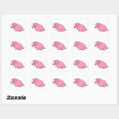 Fat Pink Pig Vierkante Sticker (Vel)