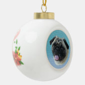 Fat Pug Portret Keramische Bal Ornament (Links)