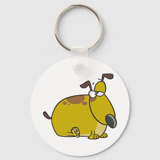 Fat Puppy Funny Brown Dog Sleutelhanger (Achterkant)