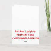 Fat Red Ladybug Verjaardag Kaart (Achterkant)