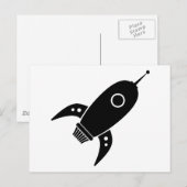 Fat Retro Rocket Shiket Black Briefkaart (Voorkant / Achterkant)