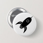 Fat Retro Rocket Shiket Black Ronde Button 5,7 Cm (Voorkant /achterkant)