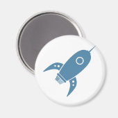 Fat Retro Rocket Shiket Blue Magneet (Voorkant / Achterkant)