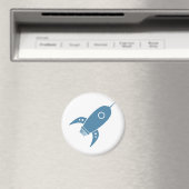 Fat Retro Rocket Shiket Blue Magneet (Insitu (Vaatwasser))